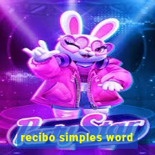 recibo simples word